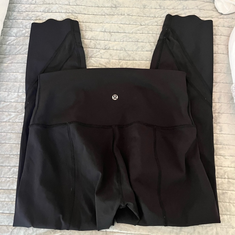 lululemon athletica Black crop fold over waist Leggings
